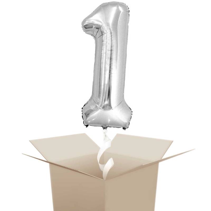 Rico Design Folienballon mit Helium Zahl silber 86cm 1 von Rico Design