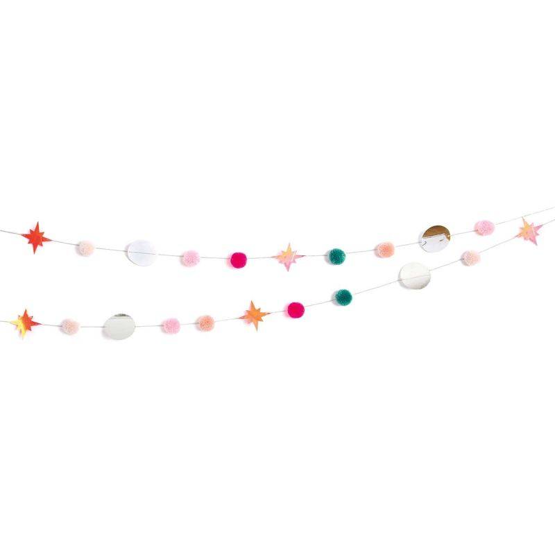 Garnpompon-Girlande pink-pastell 2,2m von Rico Design