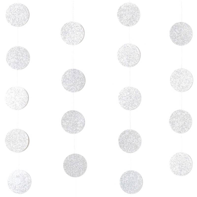 Genähte Girlande Kreise 3,8cm Glitter-silber 2m Genähte Girlande Kreise 3,8cm Glitter-silber 2m von Rico Design