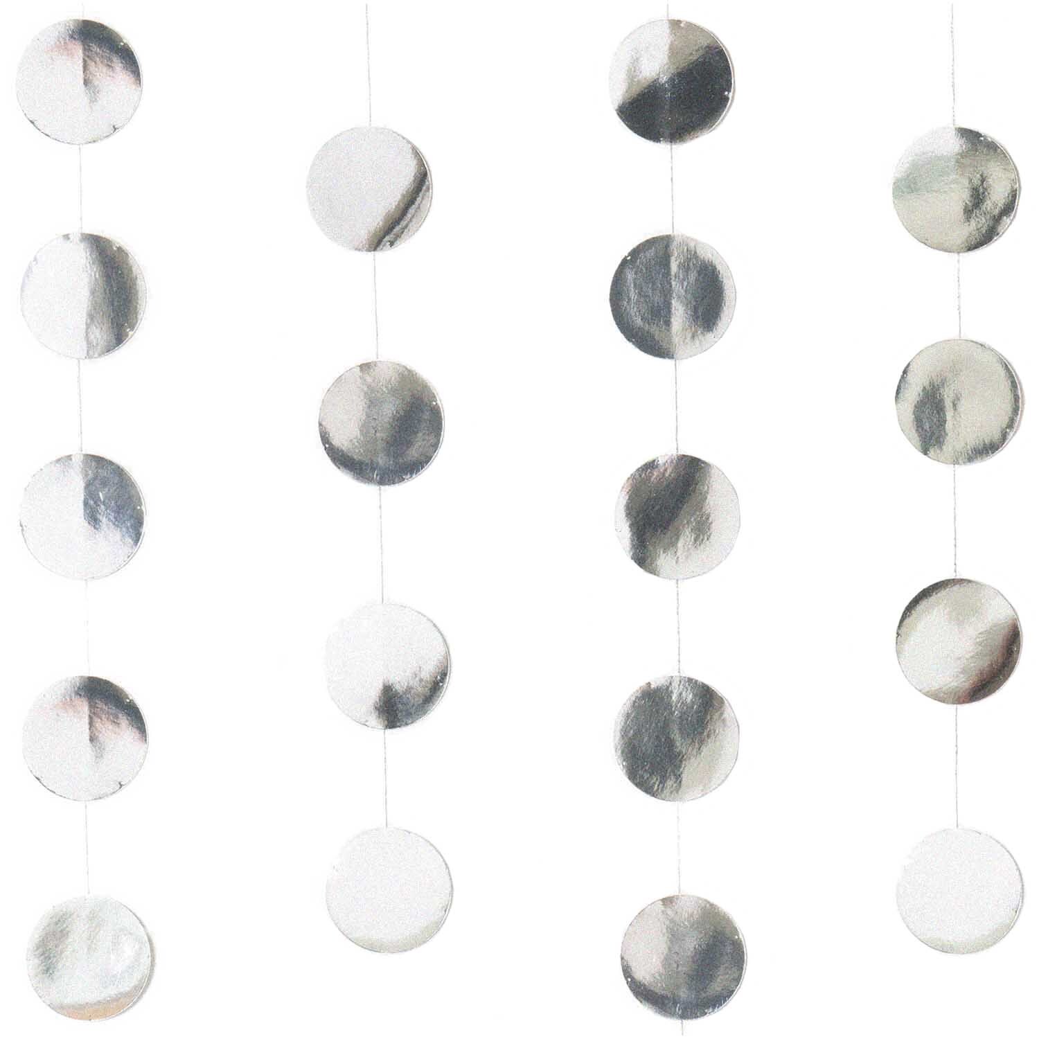 Genähte Girlande Kreise 3,8cm silber 2m von Rico Design