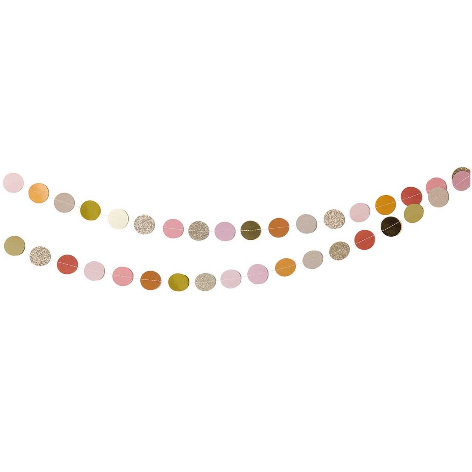 Genähte Girlande Kreise natur-rosa 2m Genähte Girlande Kreise natur-rosa 2m von Rico Design