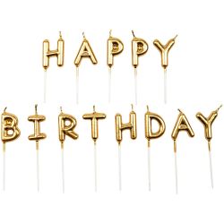 Kerzen Happy Birthday gold von Rico Design