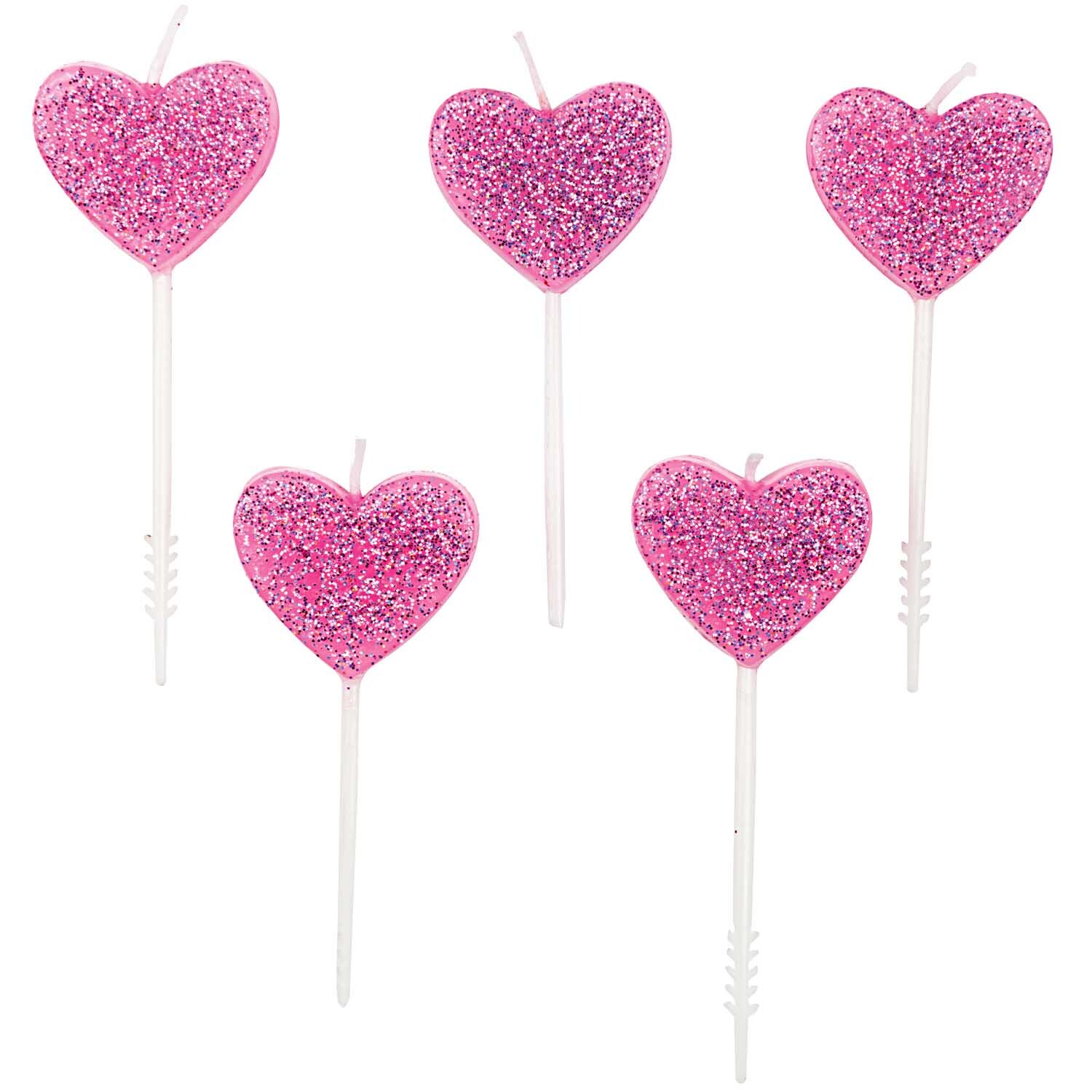 YEY! Let's Party Kerzen Herzen Glitter rosa 5 Stück YEY! Let's Party Kerzen Herzen Glitter rosa 5 Stück von Rico Design