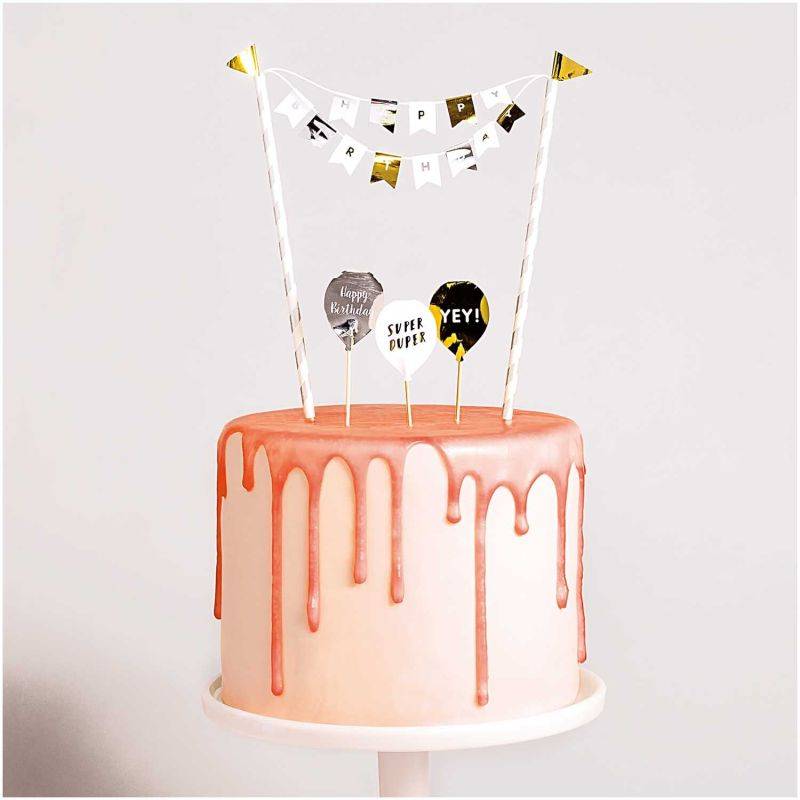 Kuchendekoration Happy Birthday classic von Rico Design