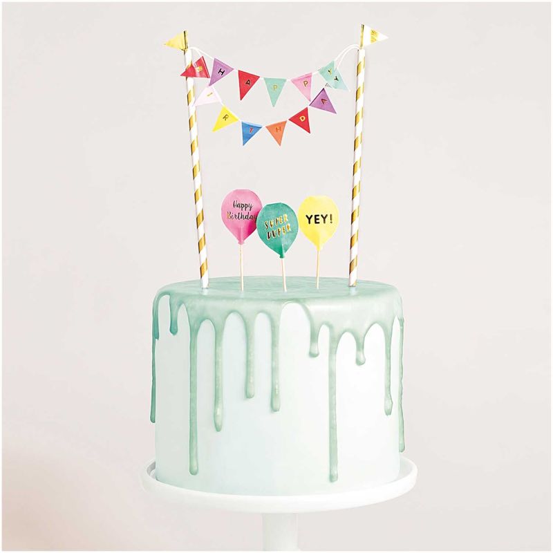 YEY! Let's Party Kuchendekoration Happy Birthday multicolor von Rico Design