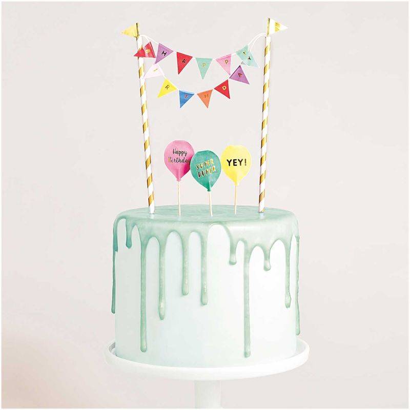 Kuchendekoration Happy Birthday multicolor von Rico Design