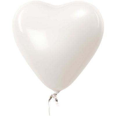 YEY! Let's Party Luftballon Herz weiß 30cm 12 Stück von Rico Design