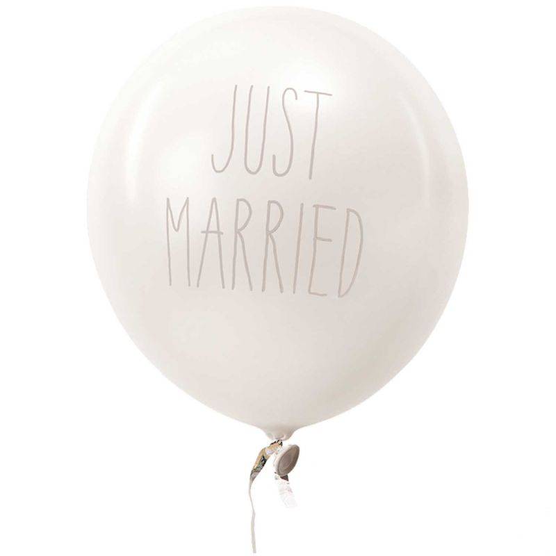 Luftballon Just Married weiß 30cm 12 Stück von Rico Design