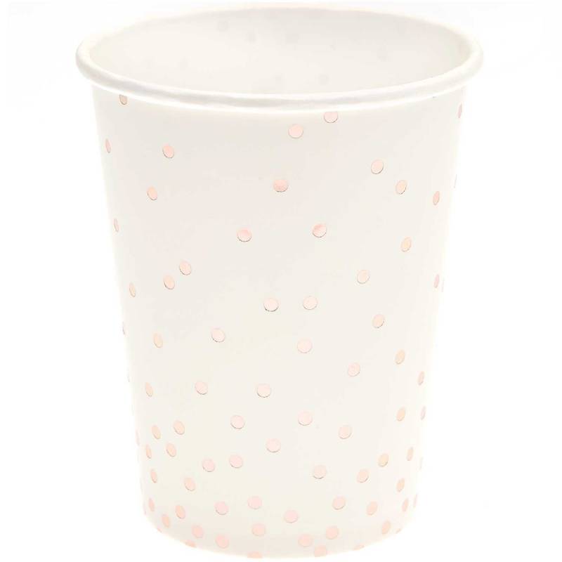 Pappbecher Punkte rosa 200ml 12 Stück von Rico Design