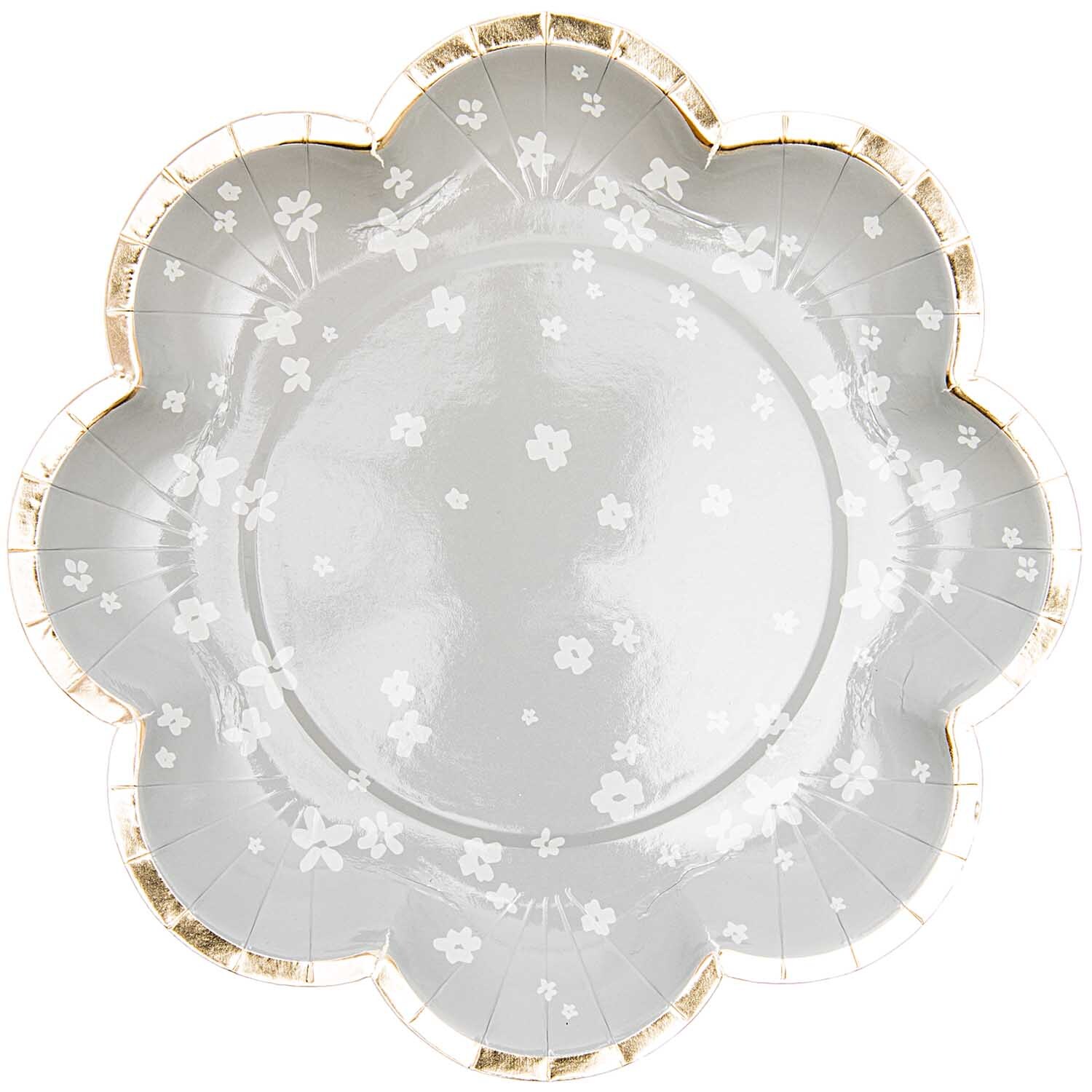 Pappteller Blume Blüten grau 21cm 12 Stück Pappteller Blume Blüten grau 21cm 12 Stück von Rico Design