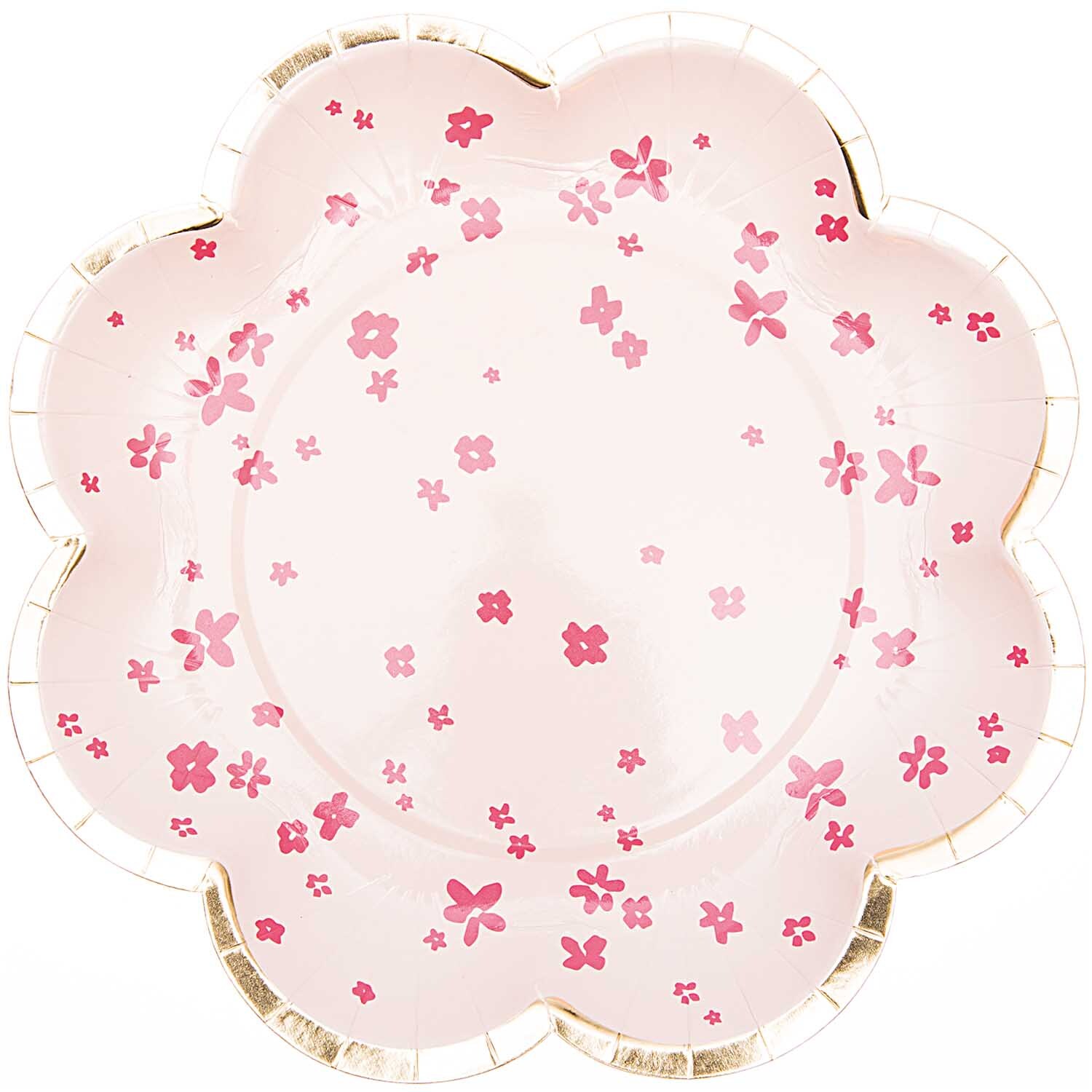Pappteller Blume Blüten rosa 21cm 12 Stück von Rico Design