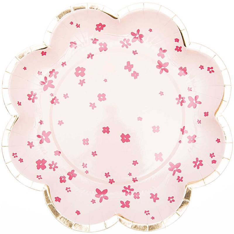 Pappteller Blume Blüten rosa 21cm 12 Stück von Rico Design