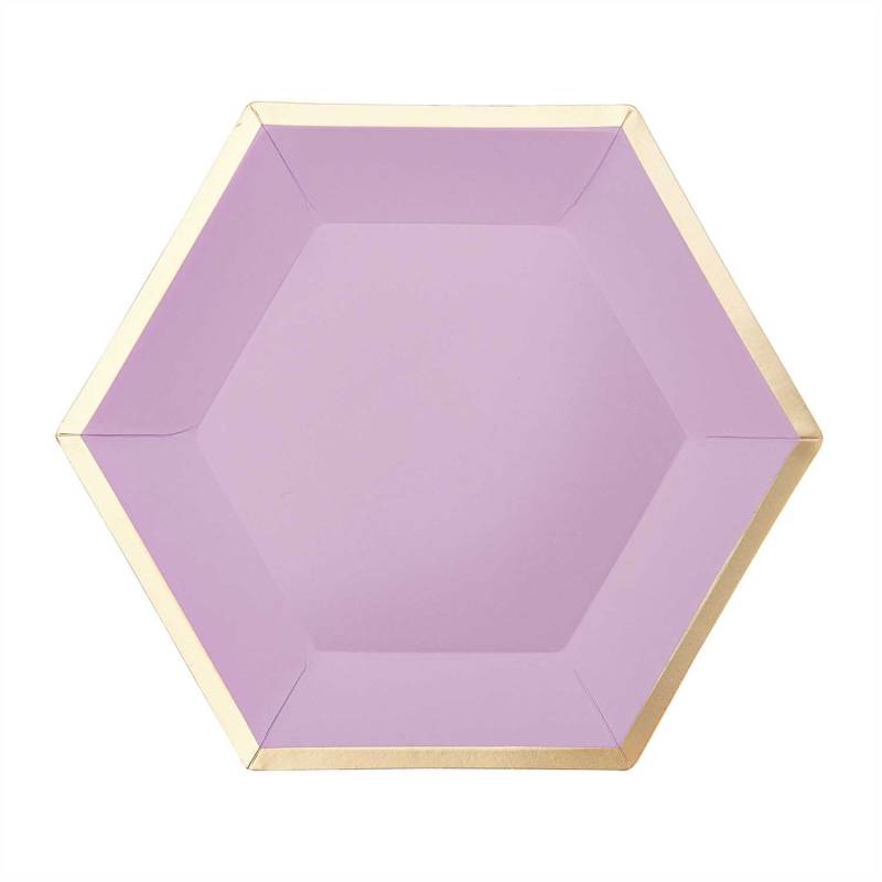 Rico Design Pappteller Sechseck flieder-gold 16x13,5cm 10 Stück von Rico Design