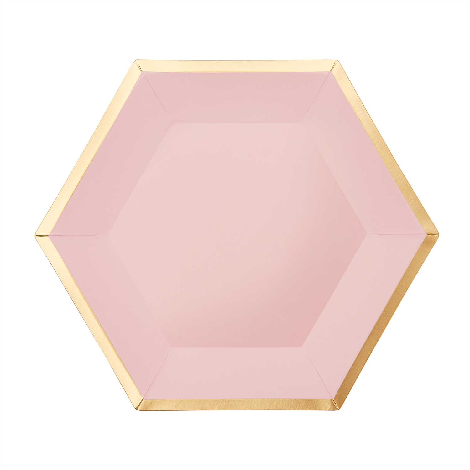 YEY! Let's Party Pappteller Sechseck rosa-gold 16x13,5cm 10 Stück YEY! Let's Party Pappteller Sechseck rosa-gold 16x13,5cm 10 Stück von Rico Design