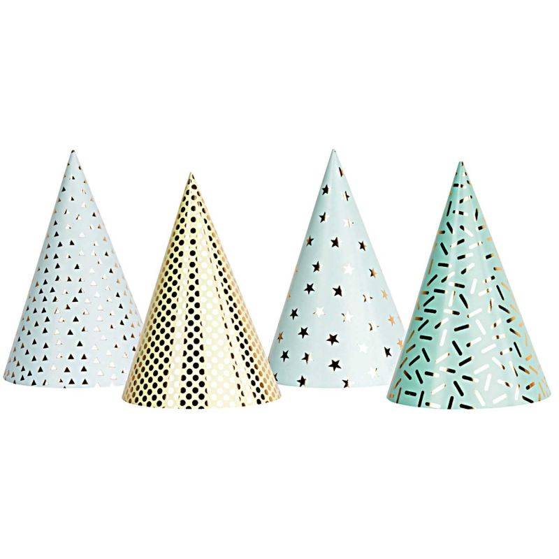 Partyhüte grafische Muster 20cm 8 Stück von Rico Design