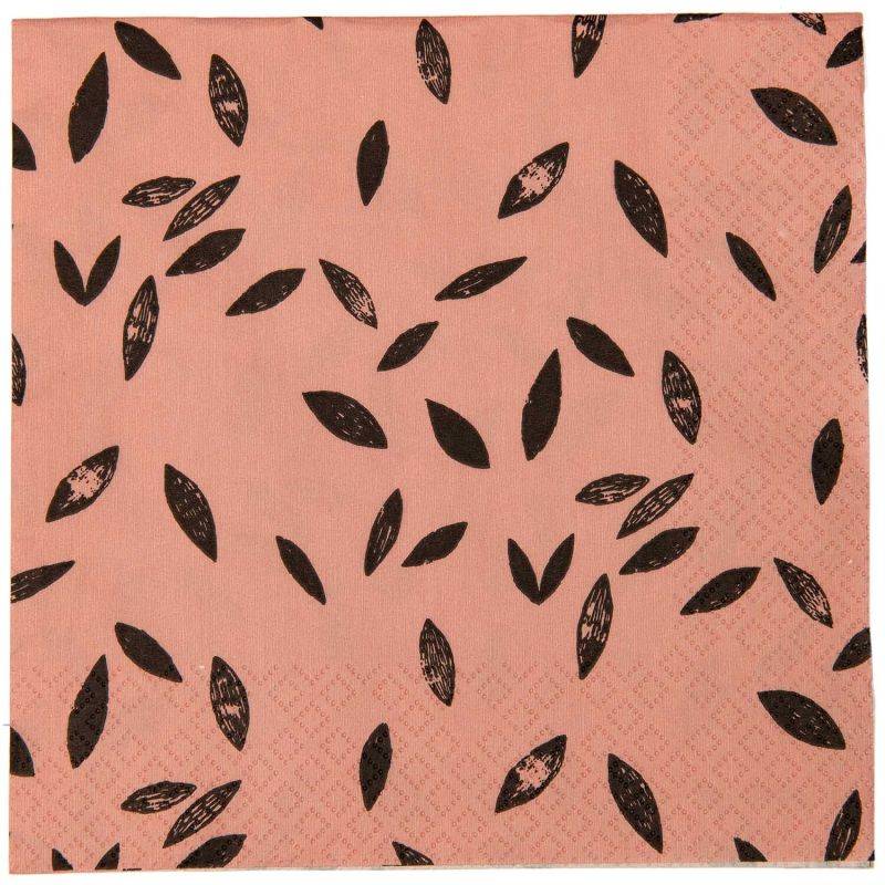 Servietten Blätter rosa 33x33cm 20 Stück von Rico Design