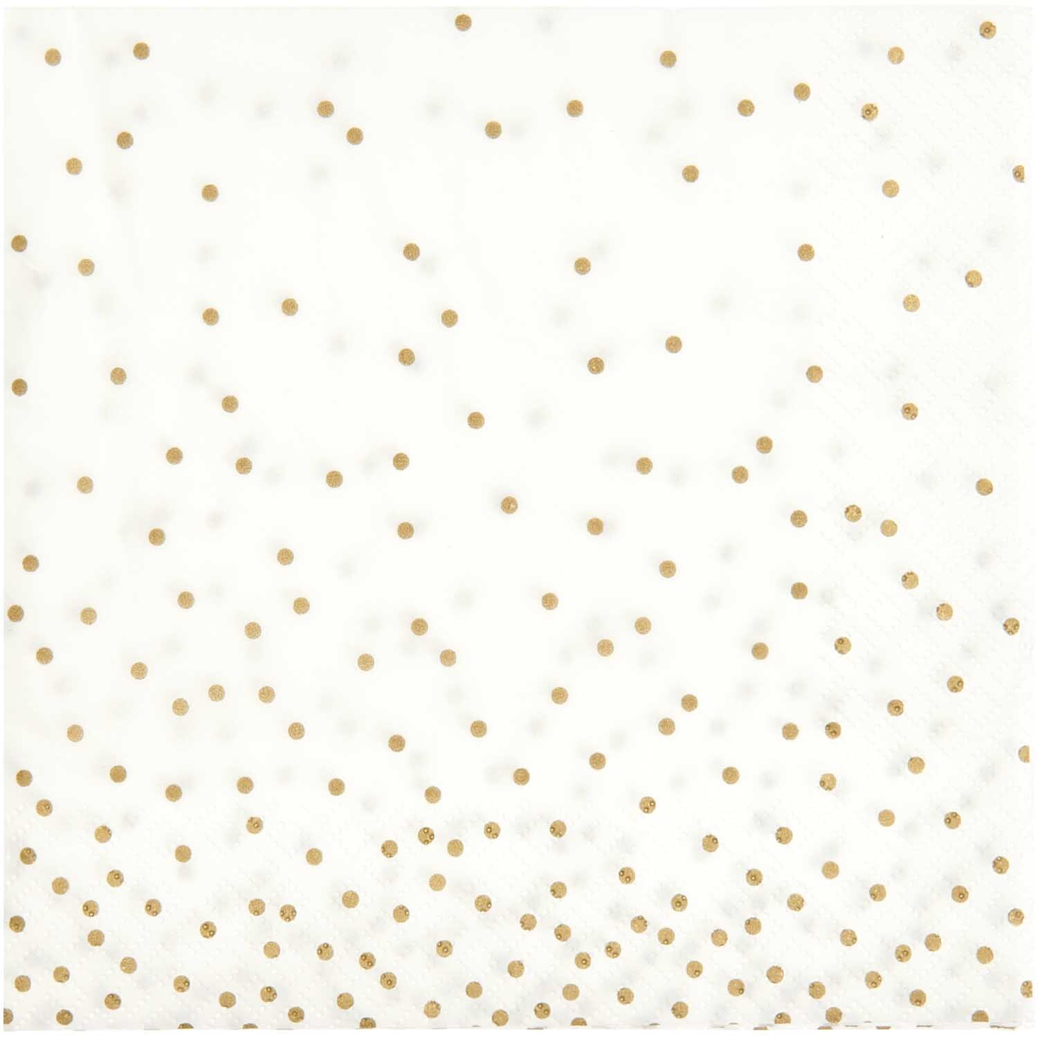 Servietten Punkte gold 33x33cm 20 Stück von Rico Design