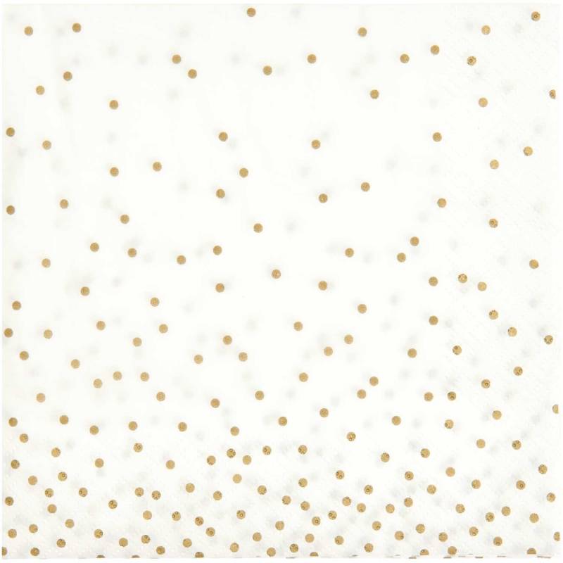Servietten Punkte gold 33x33cm 20 Stück von Rico Design