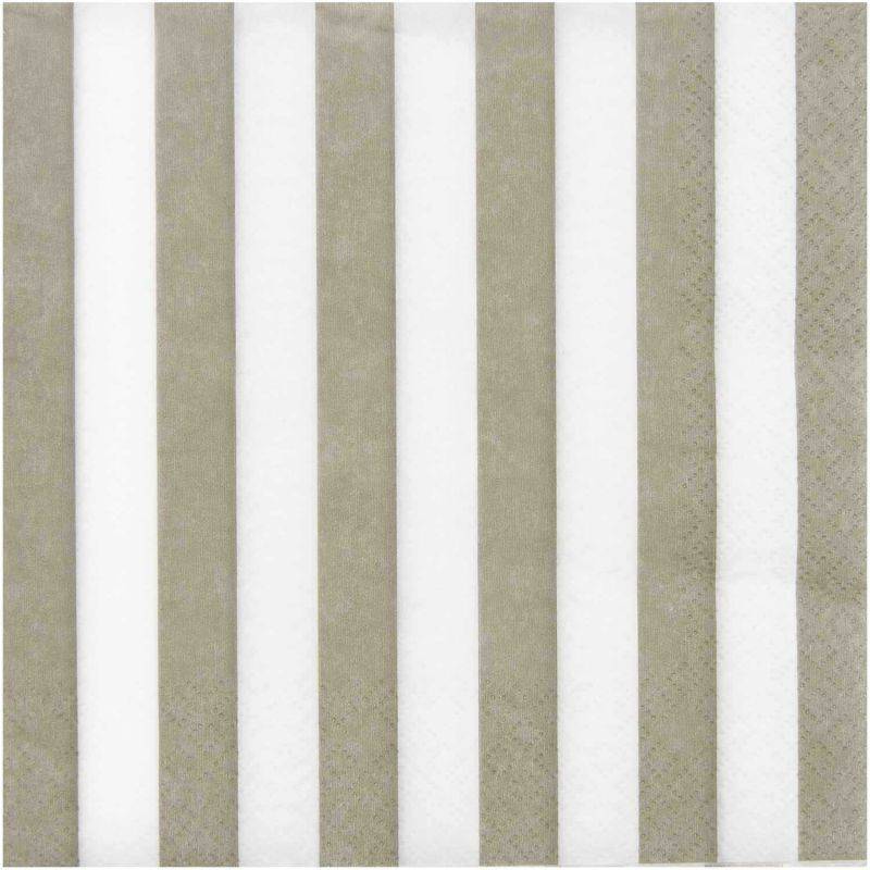 Servietten beige-weiß gestreift 33x33cm 20 Stück von Rico Design