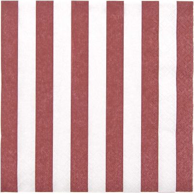 Servietten rot-weiß gestreift 33x33cm 20 Stück von Rico Design