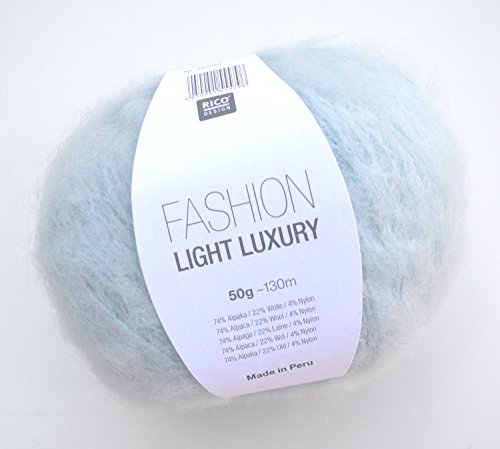 Rico Fashion Light Luxury Fb. 18 ice - leichte Wolle mit Alpakawolle zum Stricken & Häkeln made in Peru von Rico Fashion Light Luxury