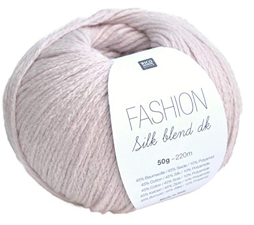 Rico Fashion Silk blend dk Farbe 002 - pearl rose, edles Garn aus Seide & Baumwolle zum Stricken & Häkeln von Rico Fashion Silk blend dk