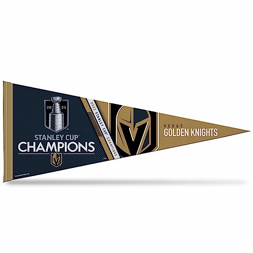 Rico Industries NHL Hockey Vegas Golden Knights 2023 Stanley Cup Champions 30,5 x 76,2 cm Filz-Wanddekoration Wimpel – ideal für Zuhause/Schlafzimmer/Männerhöhle Dekor von Rico Industries