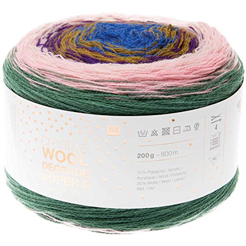 Rico creative Wool Degrade Super 6 Lila-Grün Fb. 15, Bobbel Farbverlaufswolle zum Häkeln u. Stricken Rico creative Wool Degrade Super 6 Lila-Grün Fb. 15, Bobbel Farbverlaufswolle zum Häkeln u. Stricken von Rico Design
