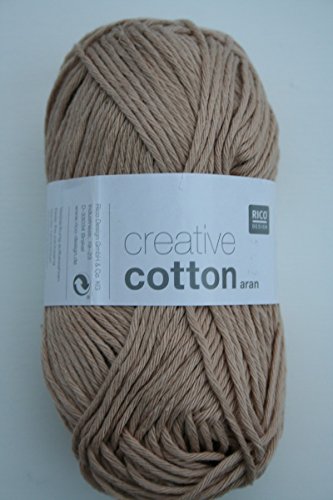 Rico creative cotton aran Farbe 51-kiesel Baumwollgarn zum Stricken & Häkeln von Rico Design