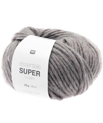 Rico essentials Super Chunky Wolle 50g ~ 80m, Farbe 12 stein grau, dicke Wolle Stricken Häkeln Nadelstärke 7 mm Rico essentials Super Chunky Wolle 50g ~ 80m, Farbe 12 stein grau, dicke Wolle Stricken Häkeln Nadelstärke 7 mm von Rico essentials