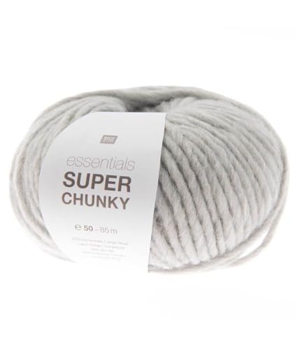 Rico essentials Super Chunky Wolle 50g ~ 80m, Farbe 9 grau, dicke Wolle Stricken Häkeln Nadelstärke 7 mm Rico essentials Super Chunky Wolle 50g ~ 80m, Farbe 9 grau, dicke Wolle Stricken Häkeln Nadelstärke 7 mm von Rico essentials