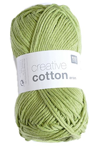 50 g Creative Cotton Aran Häkelgarn Baumwolle 85 m Lauflänge/Knäuel (Fb. 41 pistazie) von Rico Design