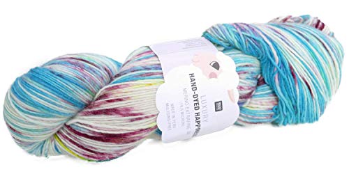Hand-Dyed Yarn (01), Merino Extrafine dk mulesingfrei, Merinowolle extrafein, handgefärbt, 100 Gramm von Rico