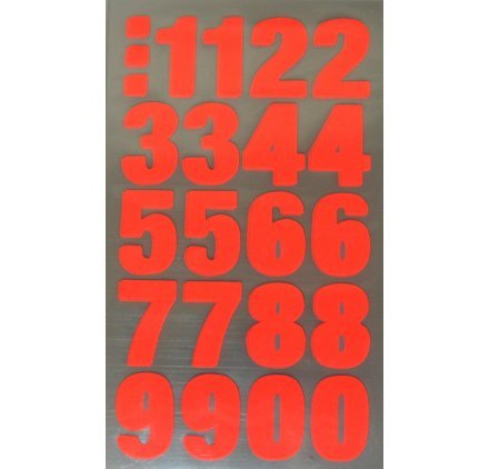 Office Stick Aufkleber Zahlen Neon orange 4 Bögen von Rico Design
