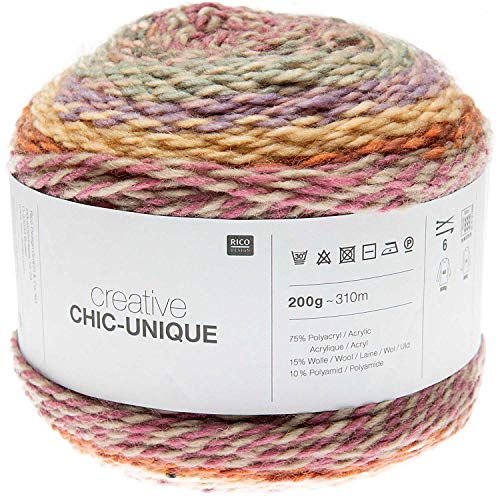 Rico Creative Chic-Unique, Farbverlaufswolle zum Häkeln oder Stricken, Bobbel Wolle Farbverlauf (002) von Rico Design