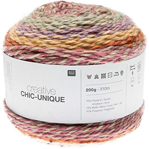 Rico Creative Chic-Unique, Farbverlaufswolle zum Häkeln oder Stricken, Bobbel Wolle Farbverlauf (002) von Rico Design