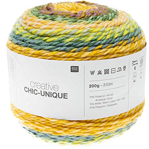 Rico Creative Chic-Unique, Farbverlaufswolle zum Häkeln oder Stricken, Bobbel Wolle Farbverlauf (004) von Rico Design