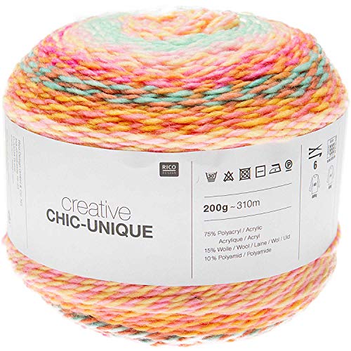 Rico Creative Chic-Unique, Farbverlaufswolle zum Häkeln oder Stricken, Bobbel Wolle Farbverlauf (005) von Rico Design