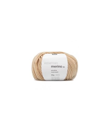 Rico Essentials Merino dk, Farbe 77, Merinowolle Hell Beige Zum Stricken und Häkeln von Rico