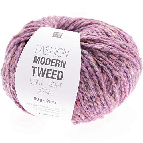 Rico Fashion Modern Tweed Aran, leichte, weiche Tweedwolle zum Stricken und Häkeln (012) von Universal Yarn