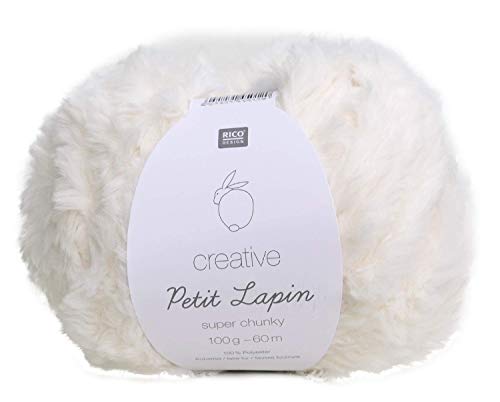 Rico Petit Lapin (01), weiß, Wolle Felloptik, Flauschwolle, Fellgarn Fellwolle von Rico Design