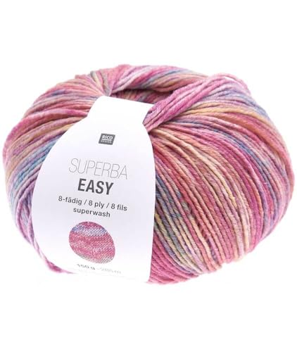 Wolle Superba Easy, 8 fädig, Pink, Bunt von Rico Design