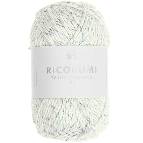 25g Ricorumi -Twinkly Twinkly - Farbe: 02 weiß/ rainbow - feine Baumwolle zum Häkeln von Amigurumi-Figuren mit Glitzer-Effekt 25g Ricorumi -Twinkly Twinkly - Farbe: 02 weiß/ rainbow - feine Baumwolle zum Häkeln von Amigurumi-Figuren mit Glitzer-Effekt von Rico Design