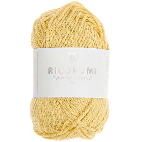 25g Ricorumi -Twinkly Twinkly - Farbe: 05 - gelb/ gold - feine Baumwolle zum Häkeln von Amigurumi-Figuren mit Glitzer-Effekt von Ricorumi