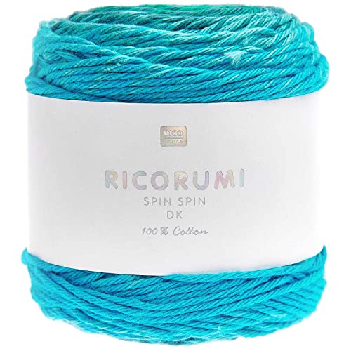 50g Ricorumi -Spin Spin - Farbe: 9 - Verlauf türkis - feine Baumwolle zum Häkeln von Amigurumi-Figuren aus den neue Ricorumi-Heften von Rico Design