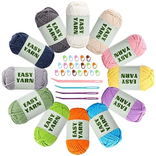 12 Stück Häkelgarn für Anfänger, Mehrfarbig Einfaches Strickgarn zum Häkeln, Stricken mit gut sichtbaren Maschen, Grobes Dickes Voluminöses Weiches Baumwollgarn mit Häkelzubehör für Häkelanfänger 12 Stück Häkelgarn für Anfänger, Mehrfarbig Einfaches Strickgarn zum Häkeln, Stricken mit gut sichtbaren Maschen, Grobes Dickes Voluminöses Weiches Baumwollgarn mit Häkelzubehör für Häkelanfänger von Riddur