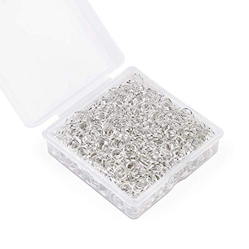 1200 Stücke Spaltringe für Schmuck, Edelstahl Biegeringe, Silber Spaltringe, Kettenringe, Verbindungsringe mit Plastik Box für Schmuckherstellung, Halskette, Armband DIY(0.28inch×0.24inch) von Riddur