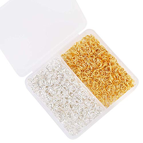 Riddur 1200 Stücke Spaltringe für Schmuck, 2 Größen Edelstahl Biegeringe, 2 Farben Spaltringe, Kettenringe, Verbindungsringe mit Plastik Box für Schmuckherstellung, Halskette, Armband DIY Riddur 1200 Stücke Spaltringe für Schmuck, 2 Größen Edelstahl Biegeringe, 2 Farben Spaltringe, Kettenringe, Verbindungsringe mit Plastik Box für Schmuckherstellung, Halskette, Armband DIY von Riddur