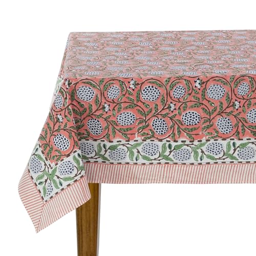 Ridhi Tischdecke, Baumwolle, waschbar, Handblockdruck, Blumenmuster, für Küche, Esszimmer, Frühling, Ostern, Hochzeit, Geburtstag, Braut, 183 x 400 cm, dunkles Lachsrosa Ridhi Tischdecke, Baumwolle, waschbar, Handblockdruck, Blumenmuster, für Küche, Esszimmer, Frühling, Ostern, Hochzeit, Geburtstag, Braut, 183 x 400 cm, dunkles Lachsrosa von Ridhi