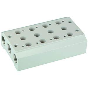 RIEGLER 116254-5520.04-38 Mehrfach-Grundplatte f. 5/2-5/3-Wegeventile, 4 Pos, G 1/4, G 3/8, 1Stk RIEGLER 116254-5520.04-38 Mehrfach-Grundplatte f. 5/2-5/3-Wegeventile, 4 Pos, G 1/4, G 3/8, 1Stk von Riegler